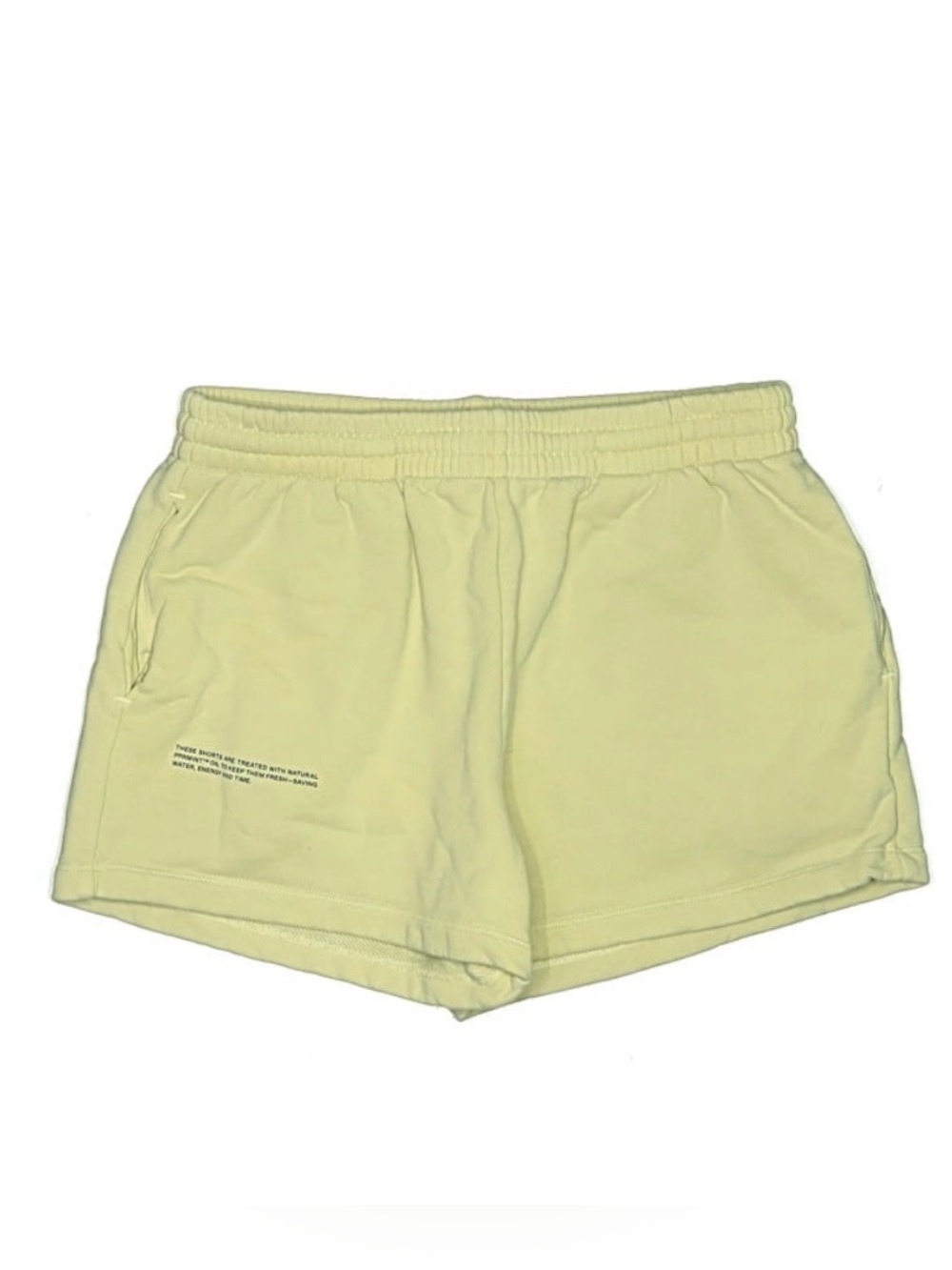 Pangaia Women's Pale Yellow Elastic Waist Athletic Shorts